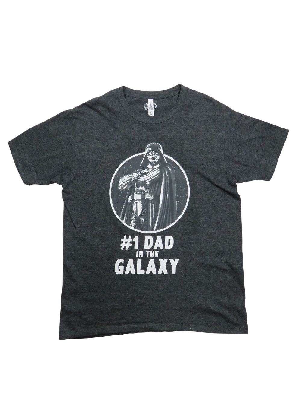 Zuni Star Wars #1 Dad in the Galaxy Gray Crewneck Graphic T-Shirt Size Large